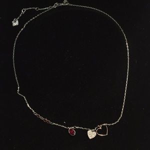 Swarovski Jewelry - Swarovski red ruby garnet heart necklace chain Swarovski Jewelry - Swarovski red ruby garnet heart necklace chain